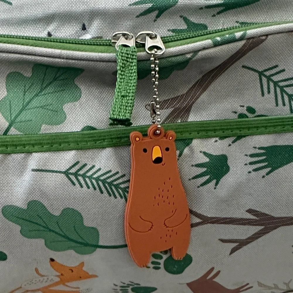 Kids Forest woodland friends duffel/ carry on - Green and Gray